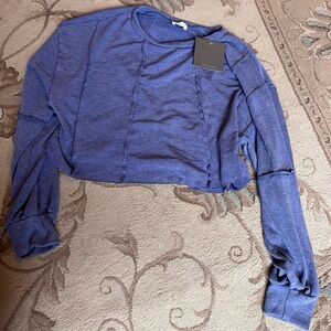 NWT Lelis purple long sleeve crop top